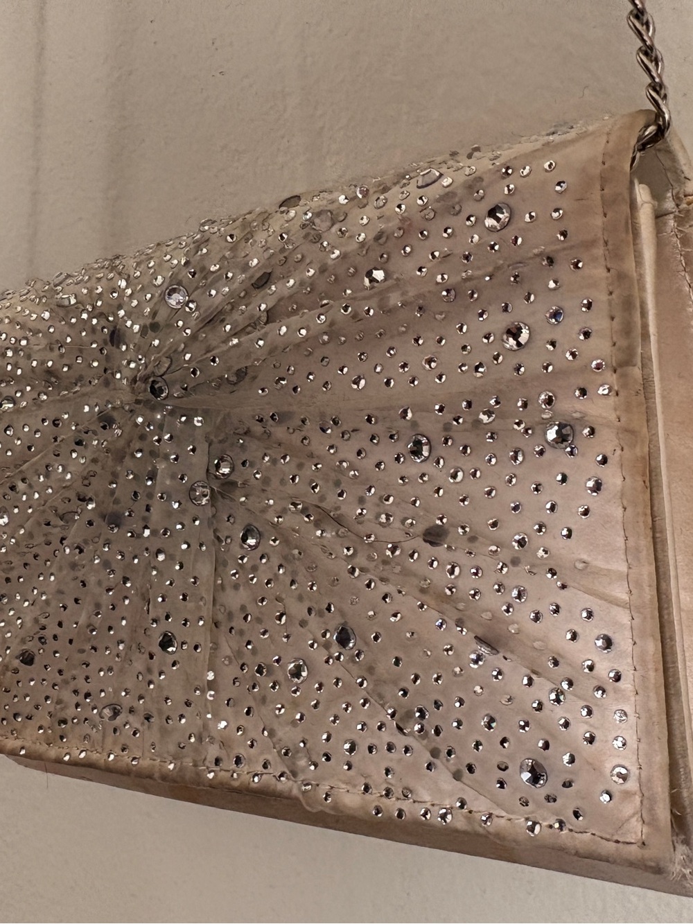 Embellished Satin Evening Clutch Crystal fairy whimsical purse